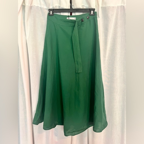 NWT Zara Linen Blend Midi Skirt - Picture 3 of 6